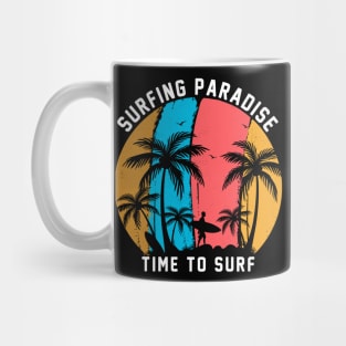 vintage Retro Style sunset Surfing paradise time to surf Mug